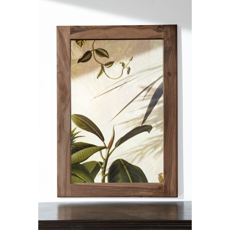 Toronto Wood Wall Mirror, Smoked Cherry