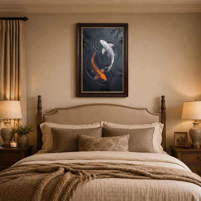 Art sur toile orange et blanc, H 24 po x l 16 po