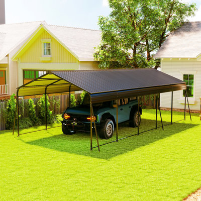 13 X 26.5-Foot Carport, 0.25Mm Thick, With Protective Film To Prevent Scratches, Dark Gray