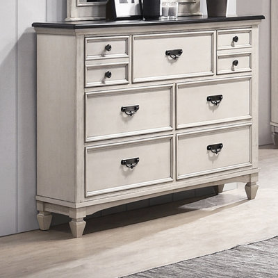 Magnifique meuble de chambre à coucher avec tiroirs de rangement à deux tons à finition bicolore noir
