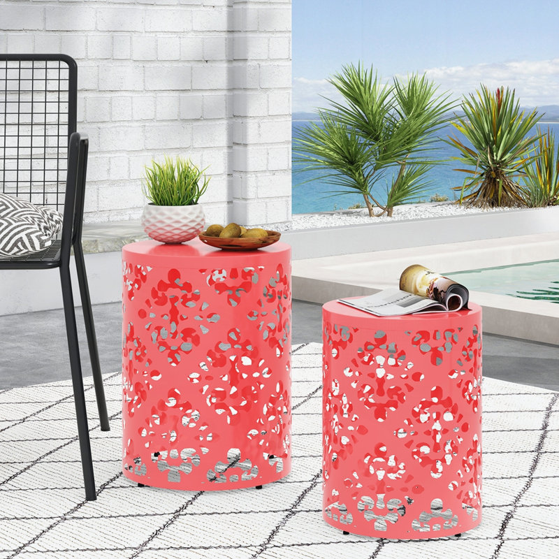 Metal Side Table(Set Of 2), Corail