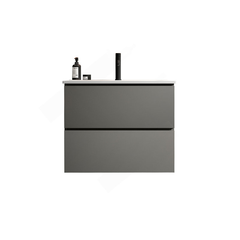 Meuble-lavabo mural 24 po avec lavabo, Gris