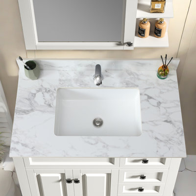Plateau de meuble-lavabo simple 37 po avec lavabo