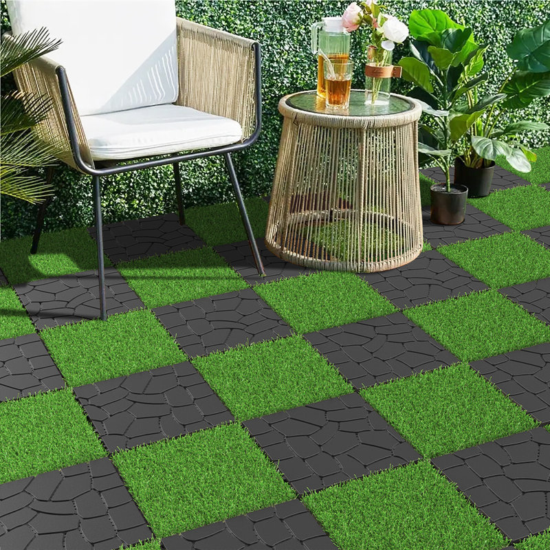 Carreaux de terrasse toutes saisons à emboîtement toutes saisons (12 po x 12 po) - Pavés d'extérieur robustes en Pp