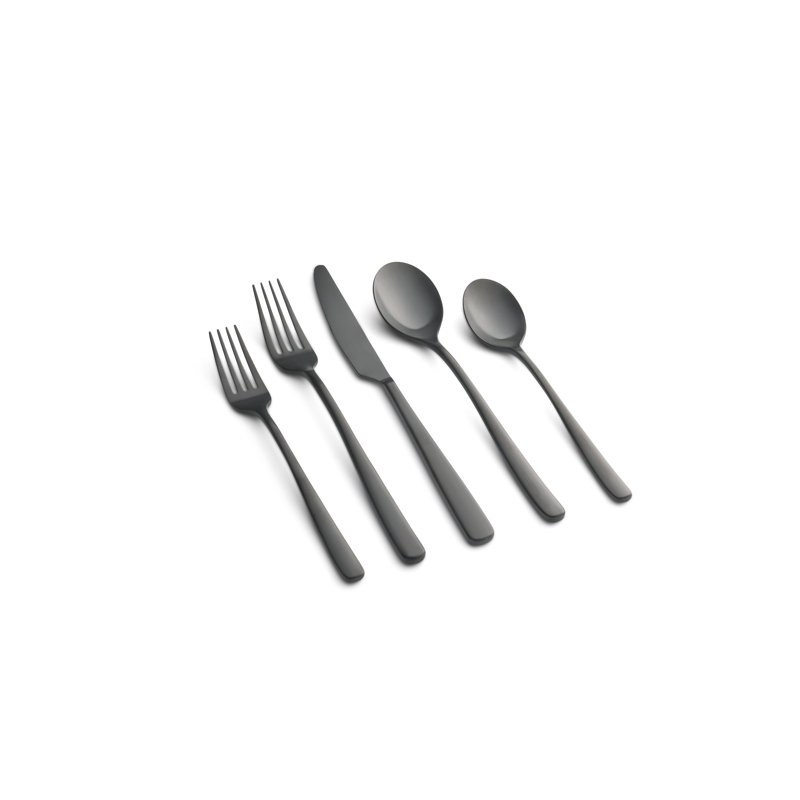  Ensemble de couverts 20 pièces, service pour 4, Noir, noir, noir, noir