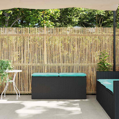 Banc de patio avec coussin en rotin de polyester 43,3 po x 15,7 po x 17,3 po