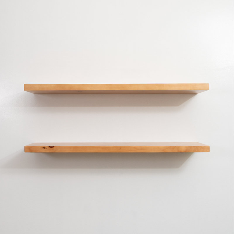 Haby Rustic Floating Shelves, Aged Oak, 1.75" H x 48" W x 8" D
