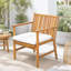 Ensemble de 2 chaises de salle à manger d'extérieur en bois d'acacia avec coussins amovibles