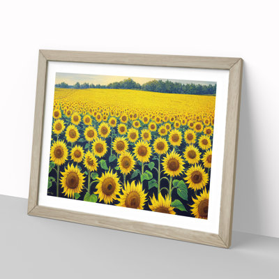Cute Sunflower Field - Framed Print
