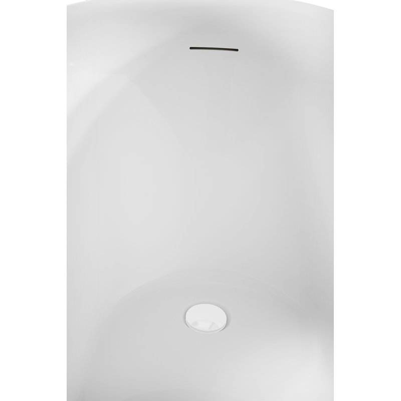 71" Streamline Freestanding Tub and Tray With Internal Drain, Glossy White