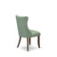 Cet ensemble de table de salle à manger moderne 5 pièces se compose d'une table et de 4 chaises de cuisine en polyester vert Willow avec dossier capitonné - Finition noyer antique-569561637