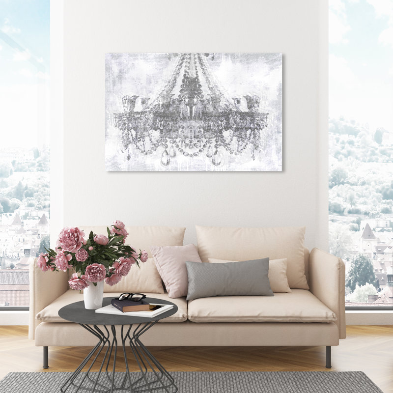 Diamants argentés - Impression sur toile, H 30 po x l 45 po, Toile tendue