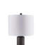Lampe sur pied Fiona, base sculptée, abat-jour en tissu, polyrésine texturée noire 64 po