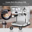 Machine à espresso professionnelle 20 bars - Mousseur à lait, simple / double, compatible avec les dosettes, affichage visuel de la température et de la pression, réservoir d'eau amovible pour cappuccino, latte et macchiato