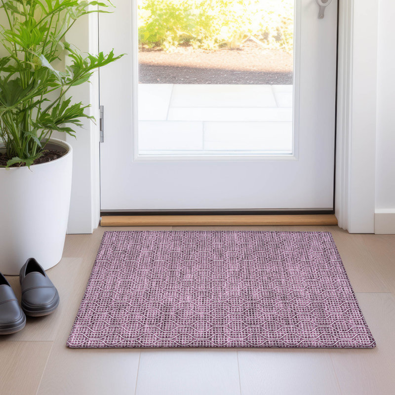 Premium Machine Washable Prisco Eggplant Rug, Rectangle 1'8" x 2'6"