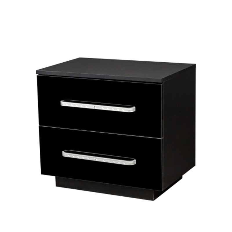 Table de chevet 2 tiroirs Mehl, Noir