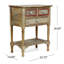 Table d'appoint à 2 tiroirs en bois de manguier peinte à la main, 26 po de hauteur, pour le rangement et la décoration intérieure fabriquée avec trois tiroirs, en bois