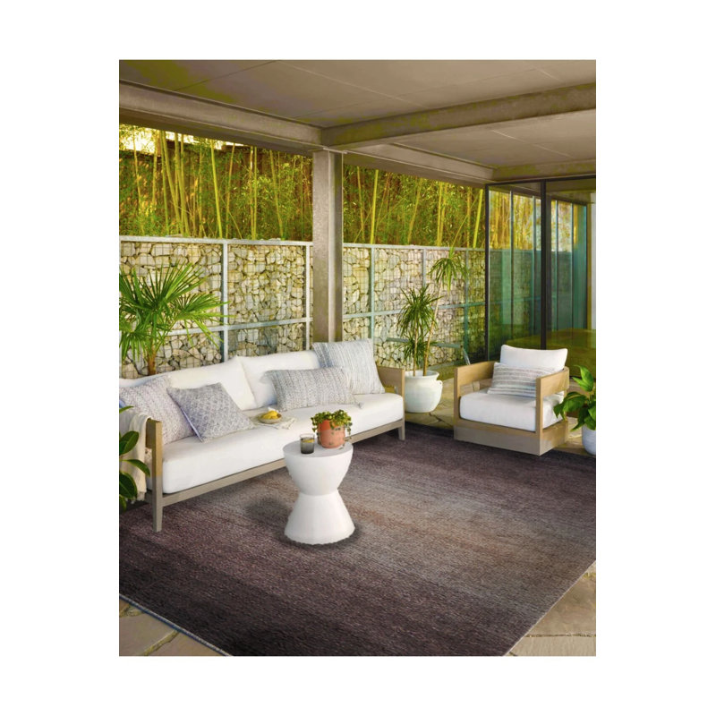 Tapis intérieur / extérieur brun Beryl, Rectangulaire 3 pi x 5 pi