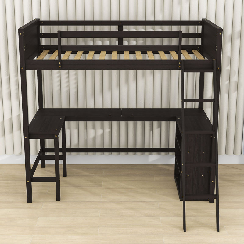 Ehlani Kids Loft Bed, Espresso, Twin