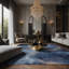 Tapis bleu soyeux et moelleux-19543307