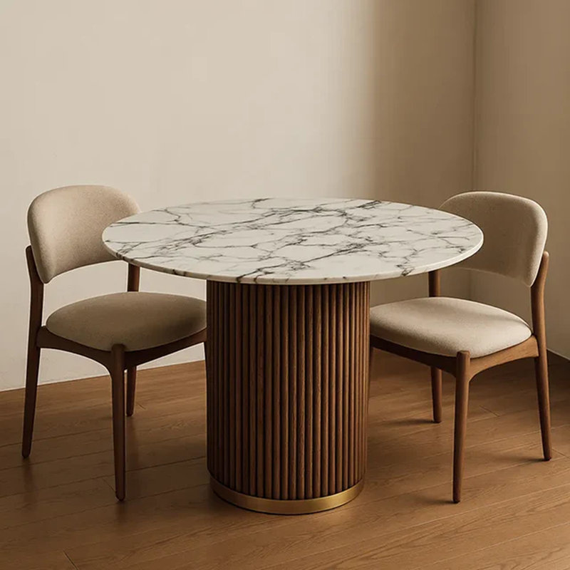 Delone Round Dining Table, White
