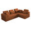 Moderne, orange, 4 places, velours côtelé, canapé modulaire en forme de L, pour un lit confortable, chambre à coucher, chambre familiale compressée, se transforme en espace compact,