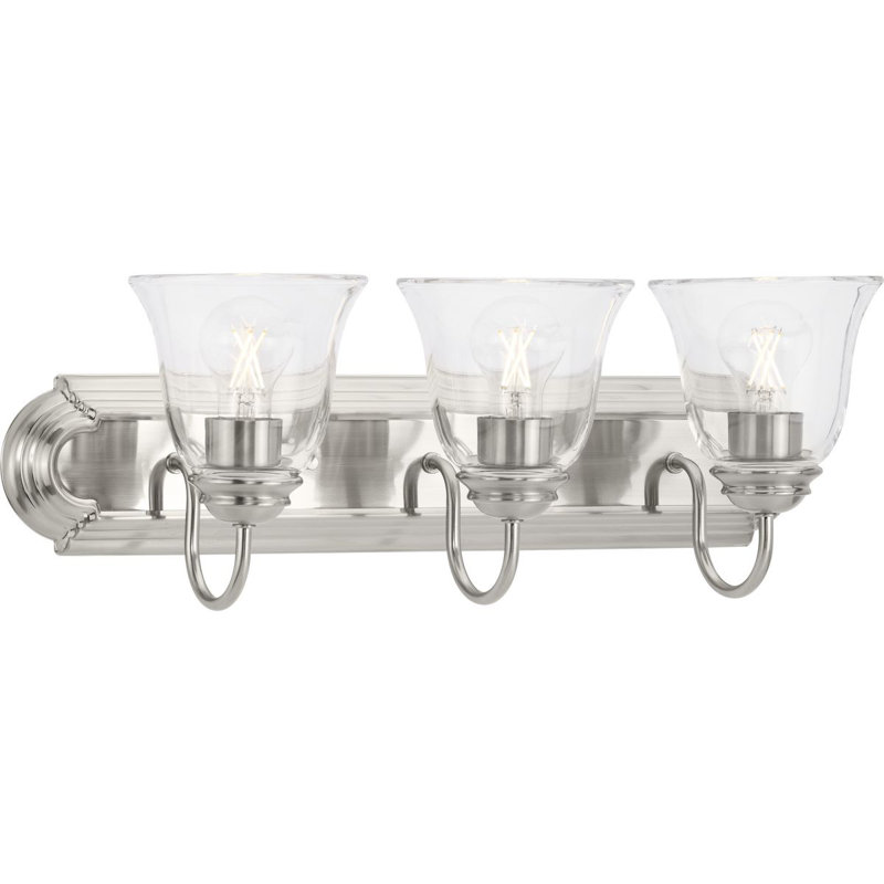 Éclairage pour meuble-lavabo transitionnel 3 lumières, Argent