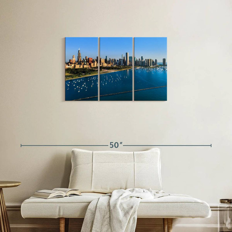 Rorry Monroe Harbor Aerial, 20" H x 33" W