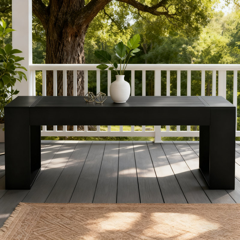 Rectangular Outdoor Coffee Table , 110cm W 61cm D, Black