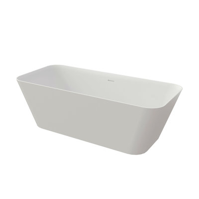 67 Inch Solid Surface Soaking Bathtub - Deep Soak Freestanding Tub