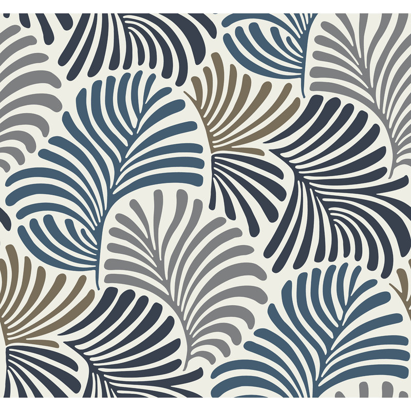 Papier peint Trousdale Fanning Flora, Bleu foncé