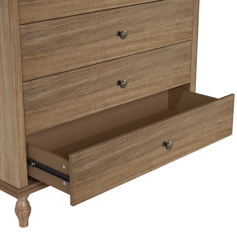 Crider avec 4 tiroirs et pieds robustes, Light Brown