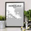 Honolulu City Map - No Frame Print-871621551