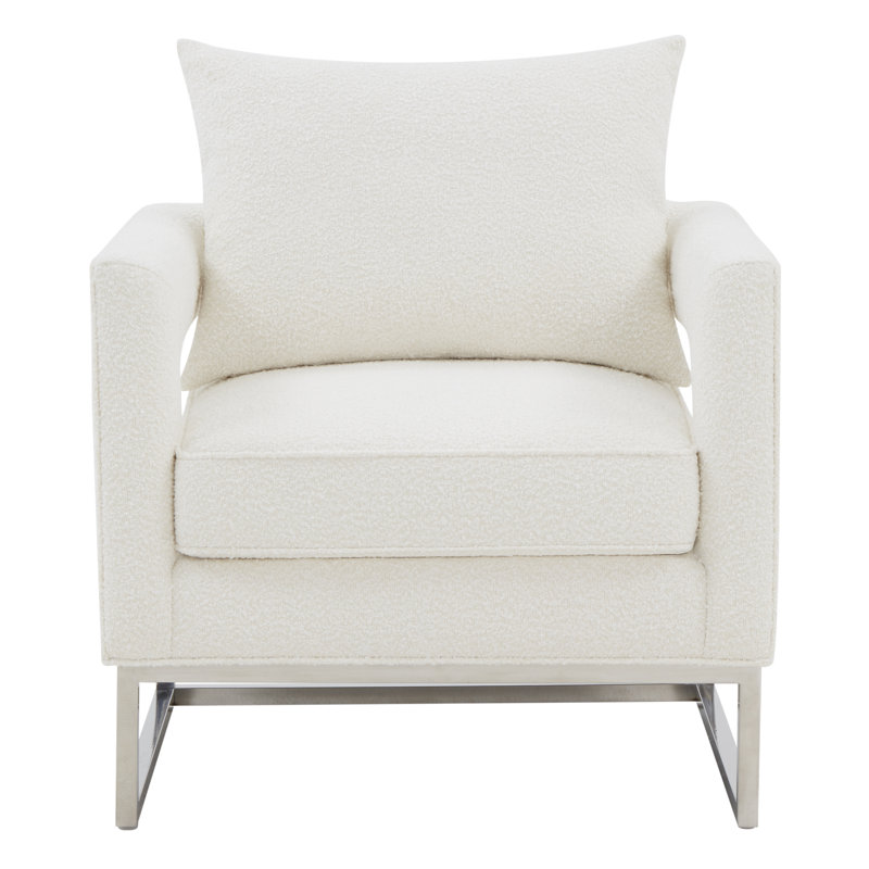 Kamyron Velvet Armchair, Ivory Velvet