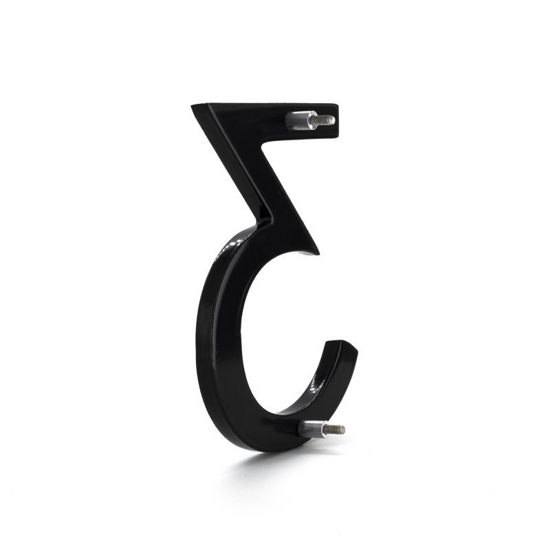 16 in. Floating Mount House Number, 3, Black