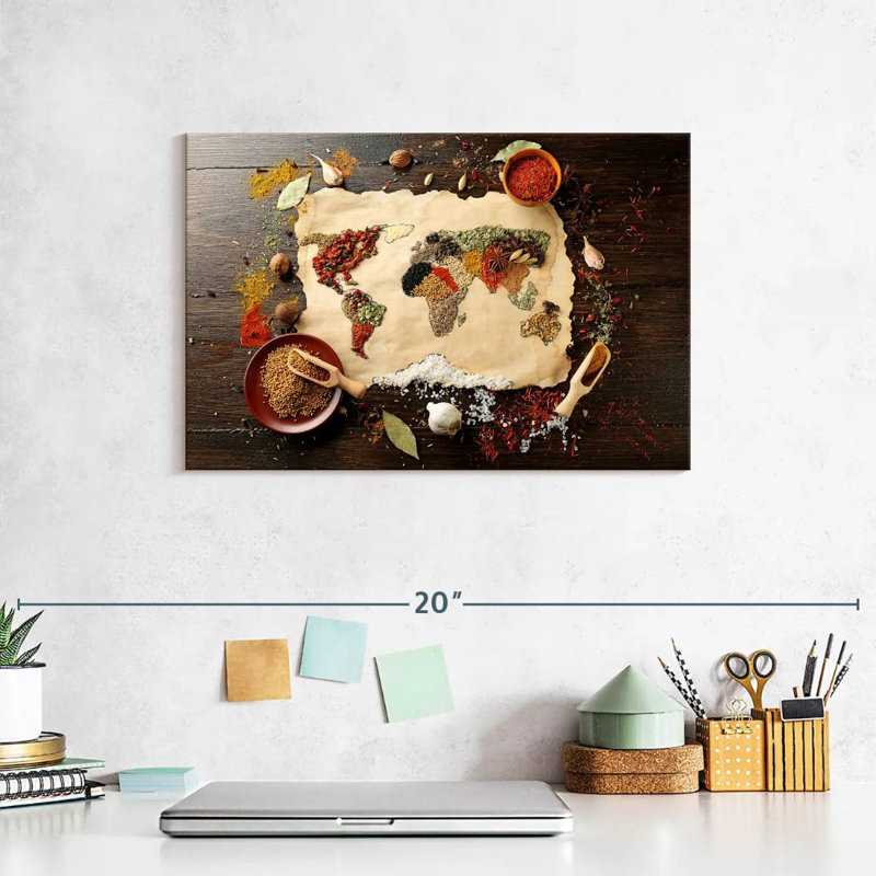 Yarlin Spices World Map, 8" H x 12" W