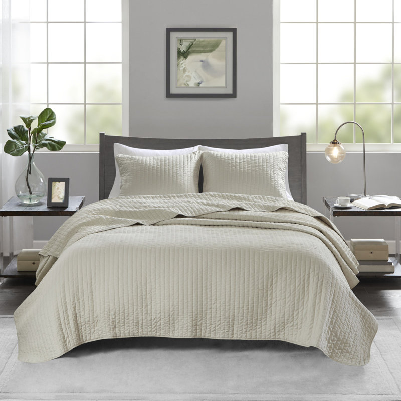Ensemble de literie en coton de qualité supérieure, crème, style maison de campagne, toutes saisons
