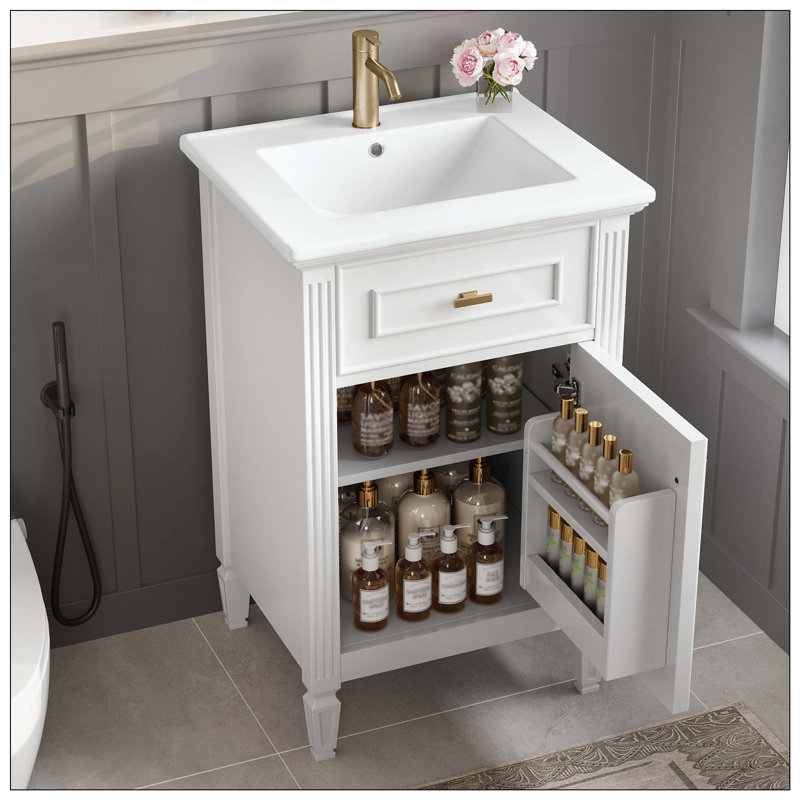 Pieds de meuble-lavabo de salle de bain, Blanc