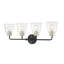 3 lumières 23 po Éclairage pour meuble-lavabo moderne noir mat et doré-81643071