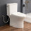 MaceratingFlo Skirted Rear Outlet Toilet with Tornado Flush, 17.6" Soft-Close Seat, 7" Rough-In, Extension Pipes Included