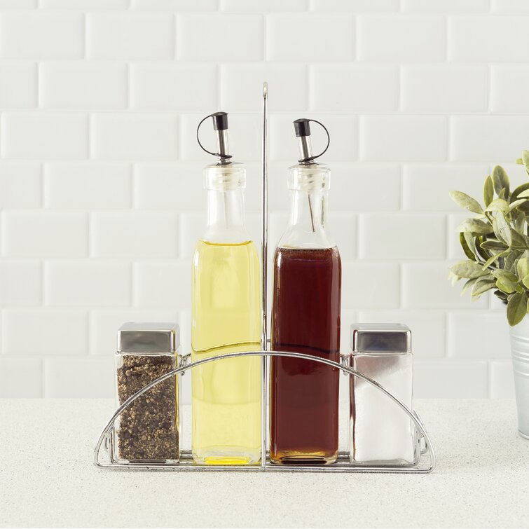 Godinger Oil and Vinegar Dispenser Cruet Set, Condiment Pourer Bottle -  Dublin Collection