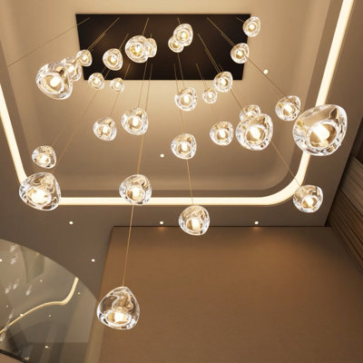 26-lights Rectangular Crystal Chandeliers Led Dimmable Light