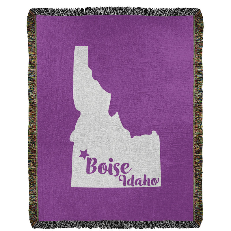 Jeté en coton tissé boise idaho, l 50 po x L 60 po, Violet