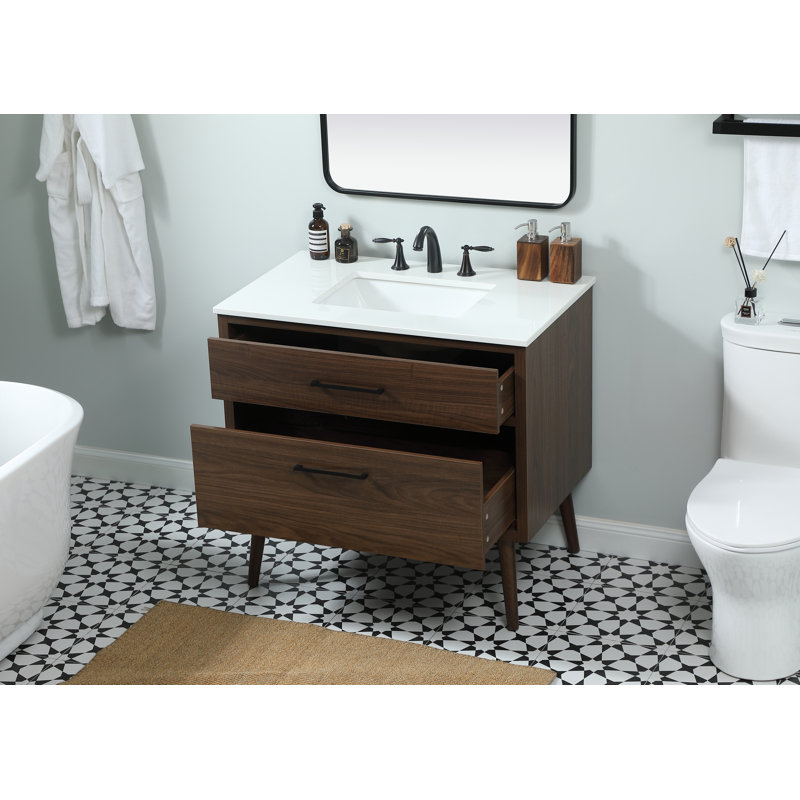 Ensemble de meuble-lavabo simple 36 po Steinfeldt, Noyer