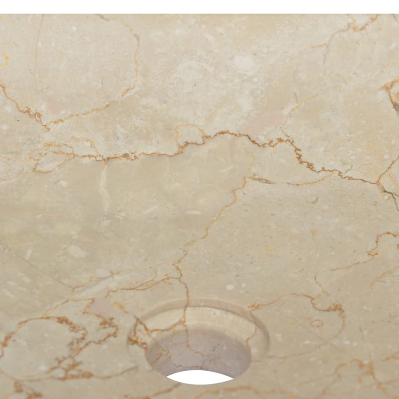 VidaXL Marble Rectangular Bathroom Sink, Cream