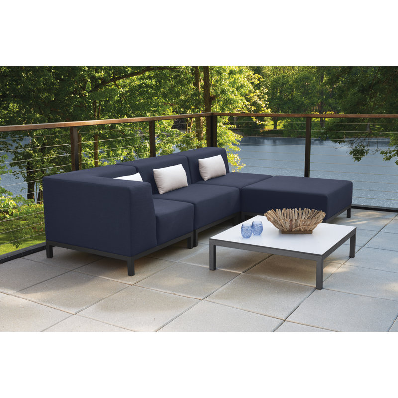Repose-pieds d'extérieur avec coussins Sunbrella Koral