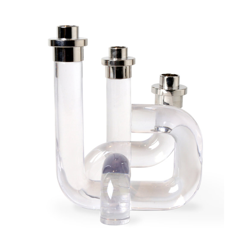 Pompidou Acrylic Candle Holder, White