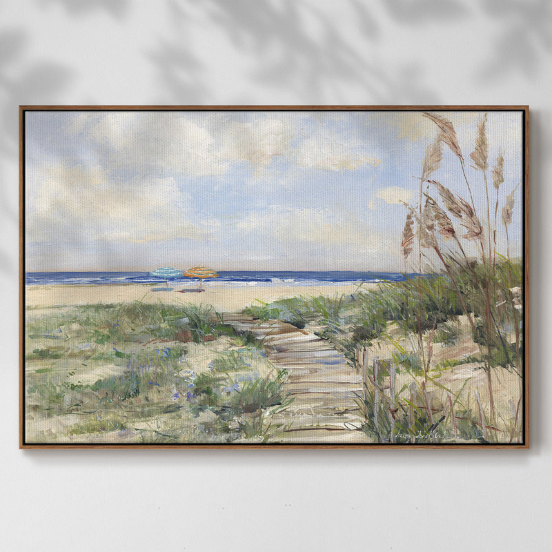 Summer Seas, reproduction d'art sur toile, H 25 po x l 37 po x P 2 po, Cadre noyer