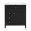 Meuble-lavabo de 30 pouces avec lavabo, panneau de fibres à densité moyenne moderne et bois d'hévéa avec 3 tiroirs et tablette réglable, meuble-lavabo autoportant pour le rangement et l'organisation de la salle de bain-1124776840