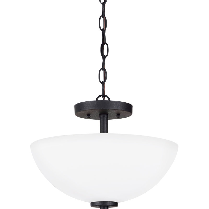 Luminaire suspendu convertible semi-encastré à deux lumières Oslo de Génération Lighting , Chrome, Non, 100 W moyen
